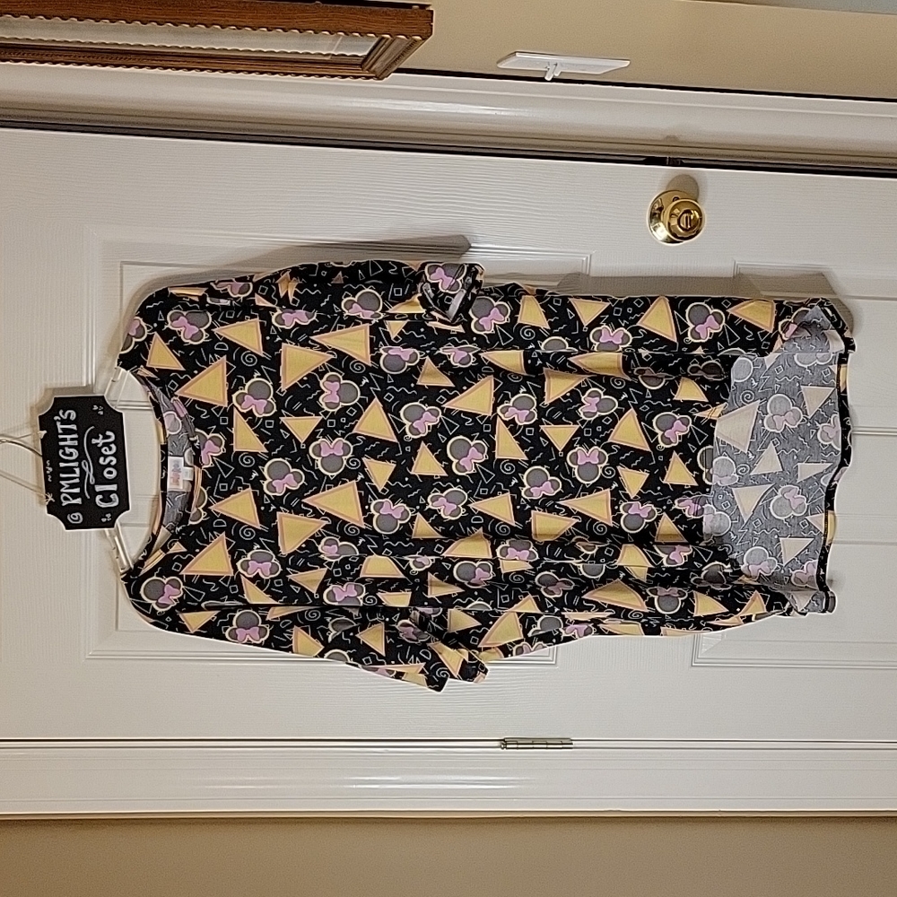 LuLaRoe Disney Minnie Mouse Irma Tunic Tee XXL Geometric Pattern